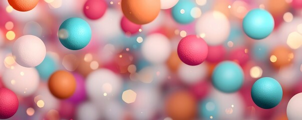 Colorful Floating Balls in a Dreamy Background
