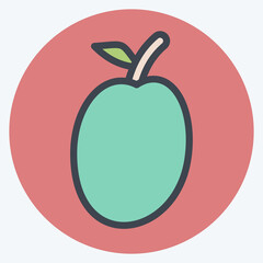 Icon Plum. related to Fruits And Vegetables symbol. color mate style. editable