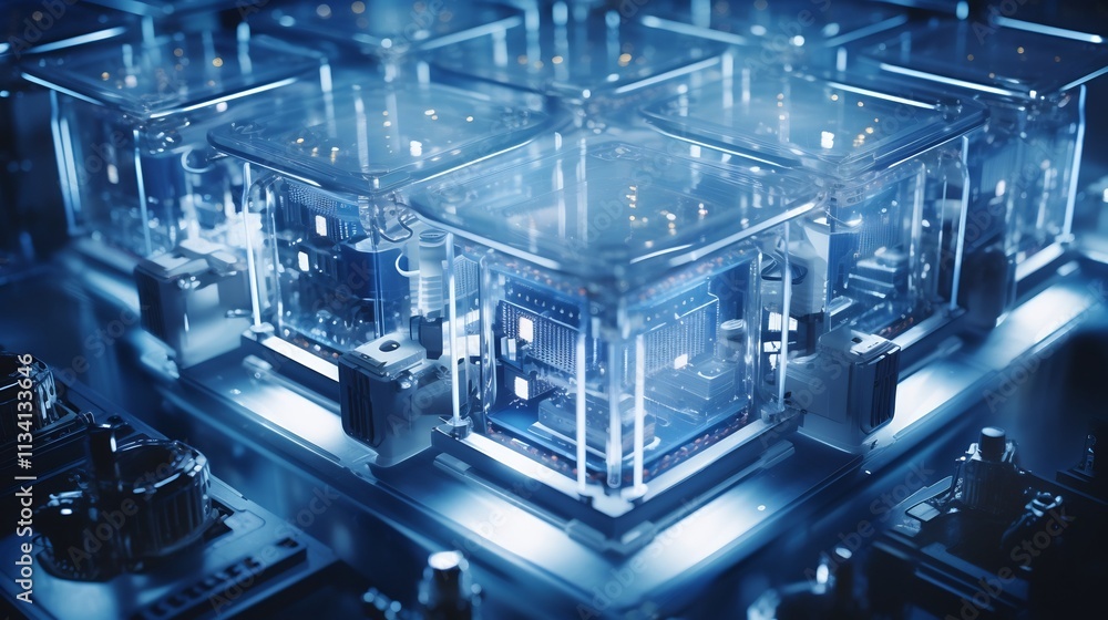 Poster automated assembly line for prismatic battery cells in a state of the art high tech manufacturing fa