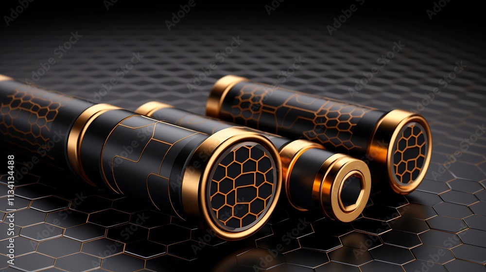 Poster robotic arms precisely arranging cylindrical battery cells in a structured honeycomb pattern