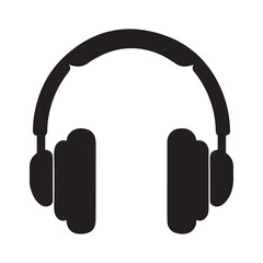 Headphone silhouette icon vector on white background 