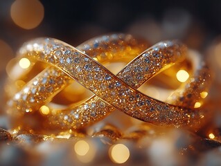 Gold Infinity Ring Adorned With Sparkling Diamonds