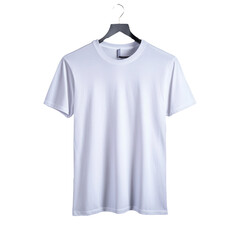 White Plain T-Shirt Isolated on Transparent Background