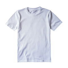 White Plain T-Shirt Isolated on Transparent Background