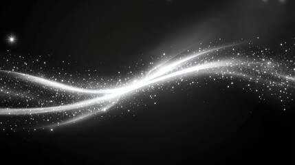 Abstract Silver Glitter Wave Background