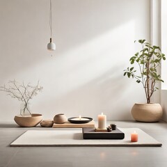 modern living room with table