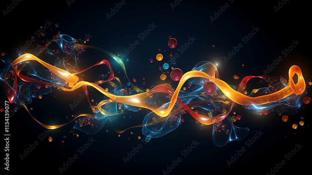 Aufkleber dynamic molecular visualization depicting intricate chemical reactions atomic compositions and scien