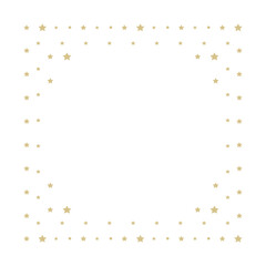 Decorative frame from stars. Vector illustration, background for celebration, decoration, party, holiday. Creative, festive, isolated on white. Blank, certificate, empty album page.