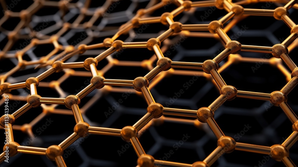 Aufkleber graphene molecular structures depicted as sleek minimalist hexagonal lattices this abstract digital 