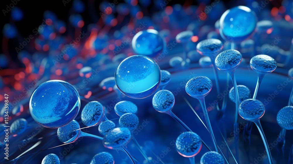 Aufkleber highly magnified microscopic view revealing the intricate molecular structure and composition of a b