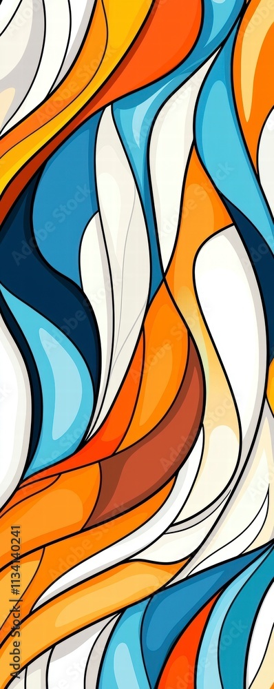 Poster abstract colorful wave pattern
