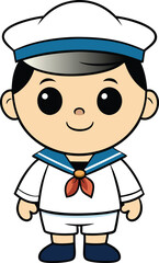 Adorable Sailor Boy Cartoon Character 