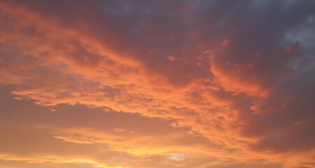 Obraz premium Vivid sunset sky with colorful clouds, Generative AI