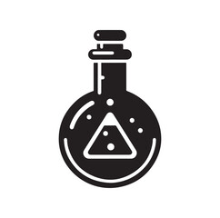 Obraz premium potion flask silhouette vector illustration