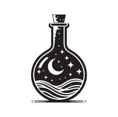 potion flask silhouette vector illustration