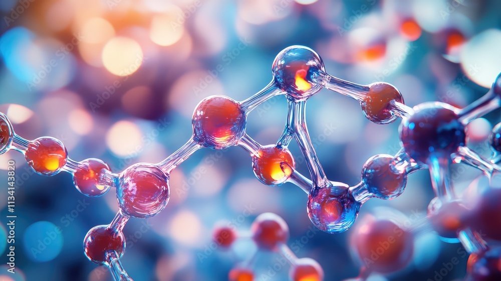 Poster a close-up of an enzyme molecule, illustrating the active site and how substrates interact with the 