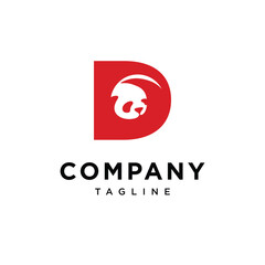Letter D Panda Logo Icon Vector