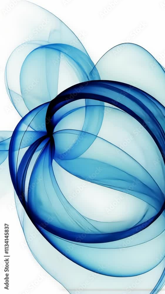 Poster elegant swirling patterns of blue hues creating a graceful abstract design with fluid movement