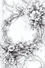 Ornate Floral Frame with Pearls