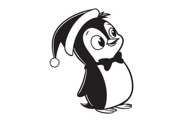 Christmas-penguin  silhouette vector illustration, Christmas-penguin  silhouette 