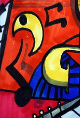 art drawing abstract copic marker modern geometric shapes	