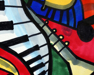 art drawing abstract copic marker modern geometric shapes	