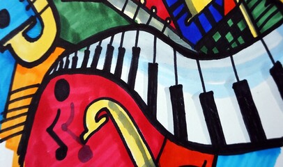 art drawing abstract copic marker modern geometric shapes	