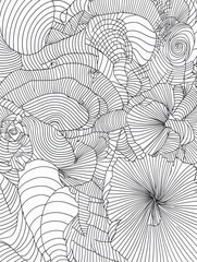 Abstract Black and White Line Art Pattern