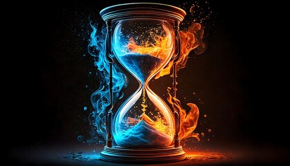 Hourglass of the four elements fire water earth air