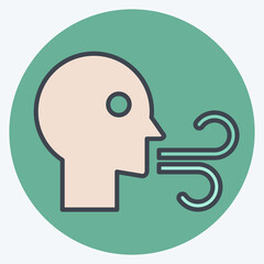 Icon Blow. related to Air symbol. color mate style. simple design editable
