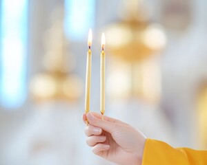 Synaxis of the Mother of God Candlelight Reflection in Orthodox Church for Christmas, Easter, Good Friday