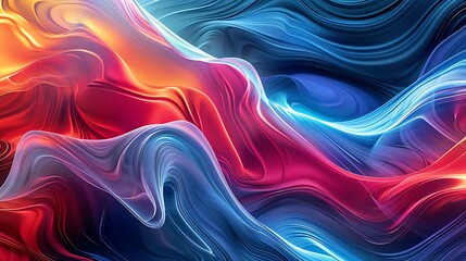 Fototapeta premium Abstract waves of color intersecting in a dynamic flow.