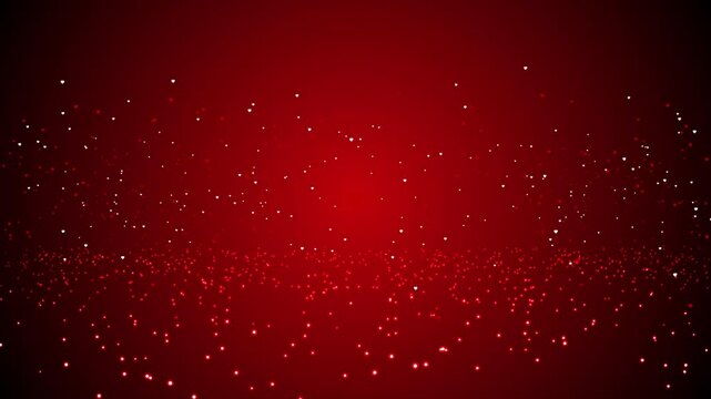 red small hart particle background.