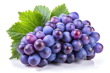 Fototapeta premium purple or blue Grape isolated on white background