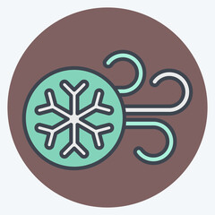 Icon Cold Air. related to Air symbol. color mate style. simple design editable