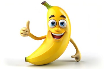 Banana Fruit Cartoon Cartoon ,3d Generative AI