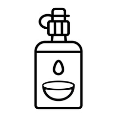 A multi-purpose saline solution, flat-style icon template, circle, and packing sticker design
