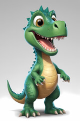 Fototapeta premium A smiling. green and brown T-Rex from 