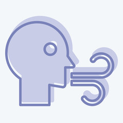 Icon Blow. related to Air symbol. two tone style. simple design editable