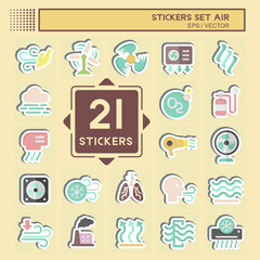 Sticker Set Air. related to Air symbol. simple design editable