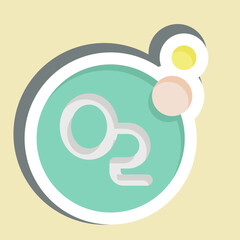 Obraz premium Sticker Oxygen. related to Air symbol. simple design editable