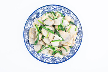 A plate of taro with chives