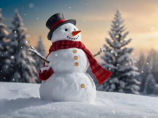 snowman on the snow
