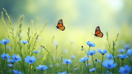 Obraz premium butterfly on the grass