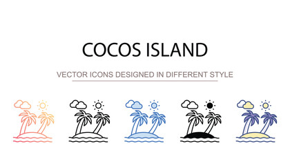 Cocos island icon design with white background stock illustration