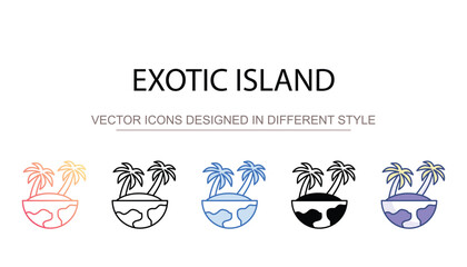 Exotic island icon design with white background stock illustration