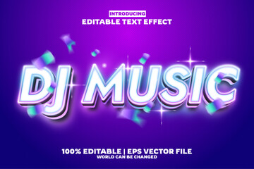 Obraz premium New Dj Music editable text effect in modern trend style