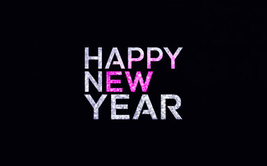 Happy New Year Words In Graphic Illustration (NYE)