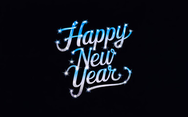Obraz premium Happy New Year Words In Graphic Illustration (NYE)