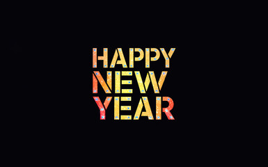Happy New Year Words In Graphic Illustration (NYE)